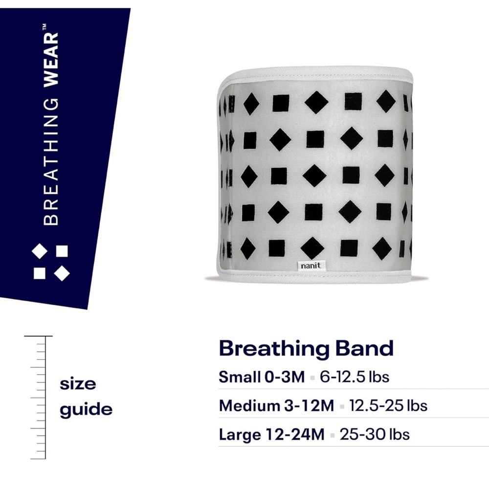 NANIT Breathing Wear Band. Size Small (0-3 Months). NEW in box.